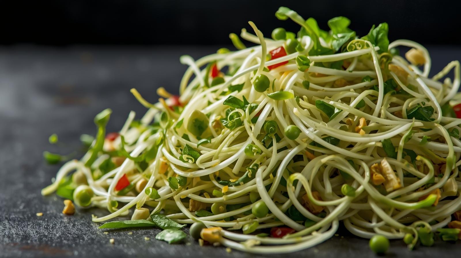 Healthy green moong sprouts salad