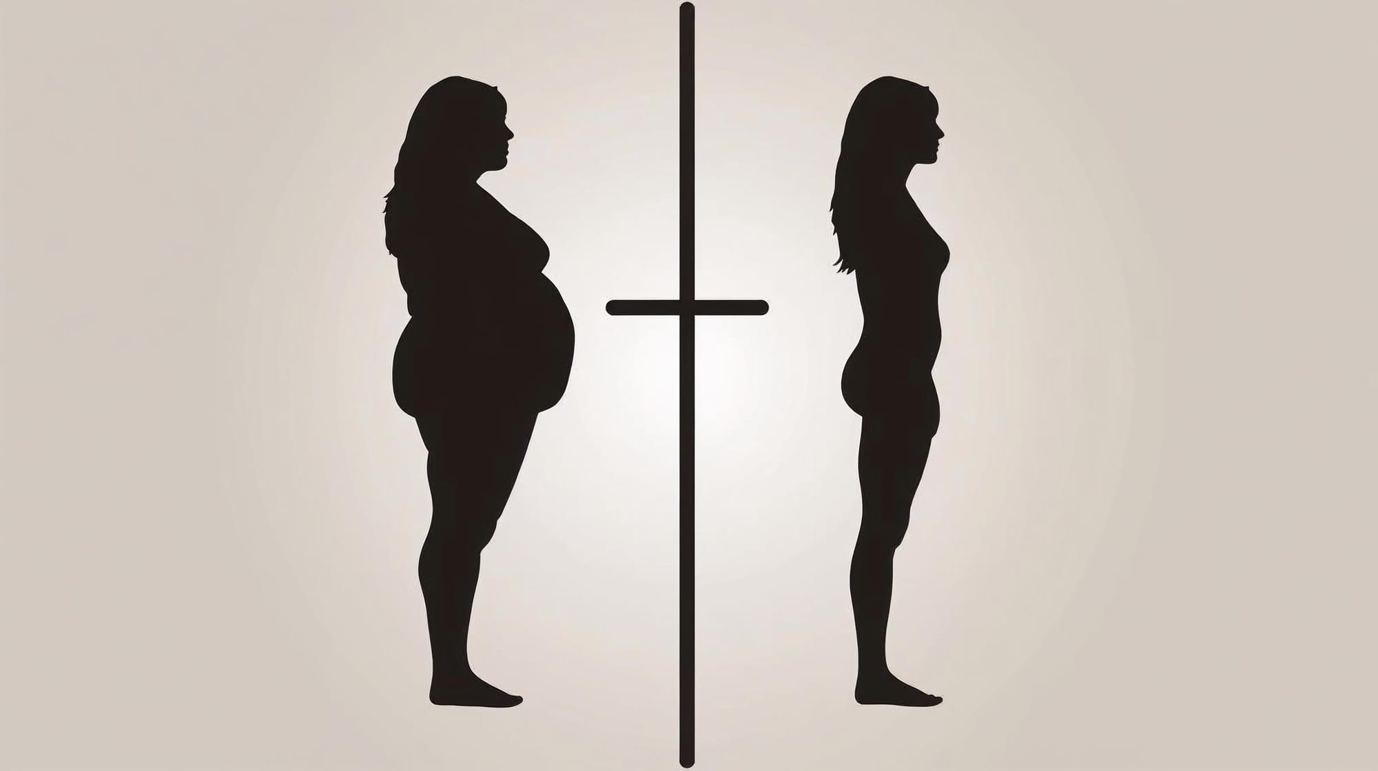 Before and after image by following the right diet plan