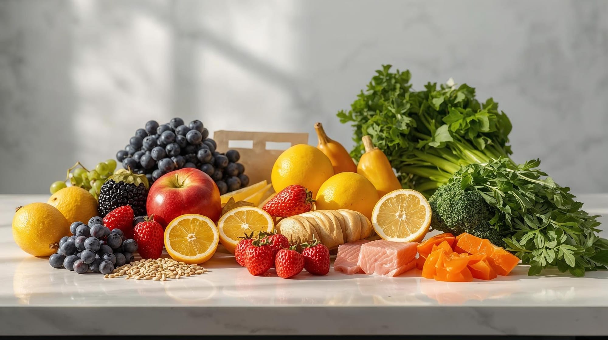 Healthy fruits and veggies