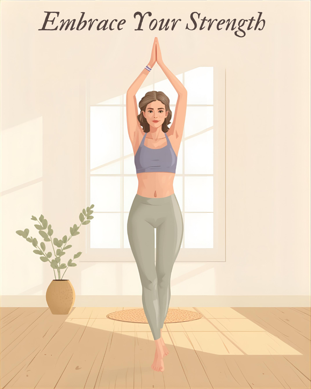 Middle-aged woman practicing yoga for menopause symptom relief and stress management