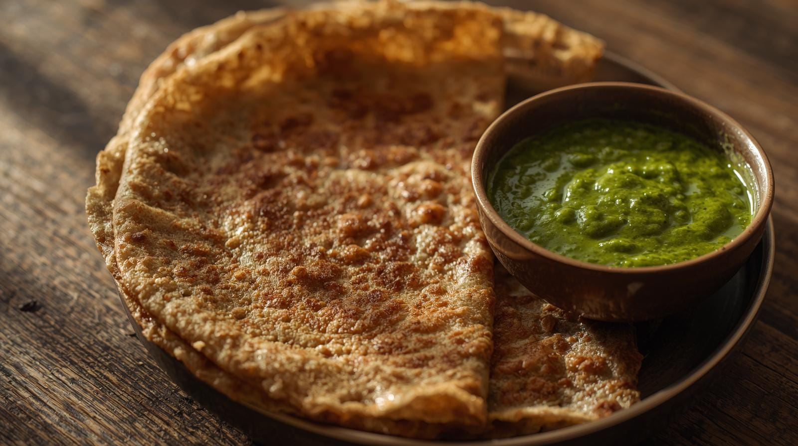 Ragi dosa with green chutney for weight loss